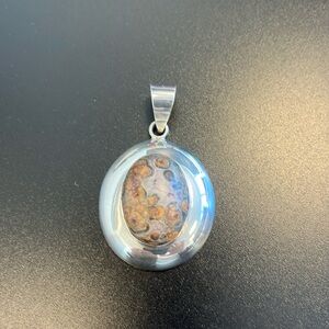 Rare Silpada 925 Sterling Silver and natural Jasper pendant.